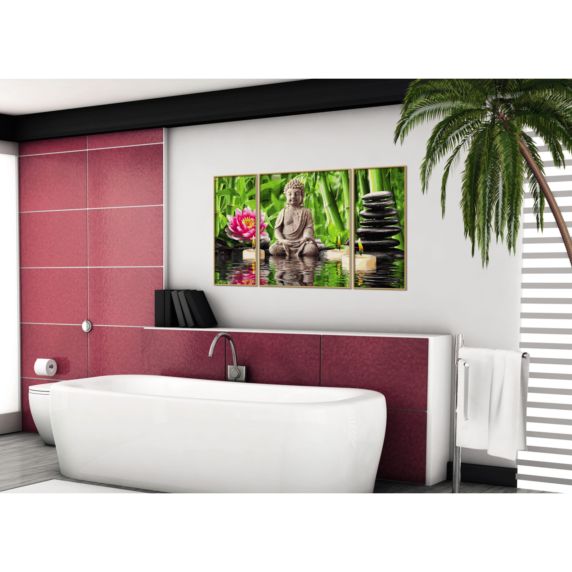 Kit pictura cu numere - Triptic - SPA Time for You, 50x80 cm | Schipper - 1 | YEO