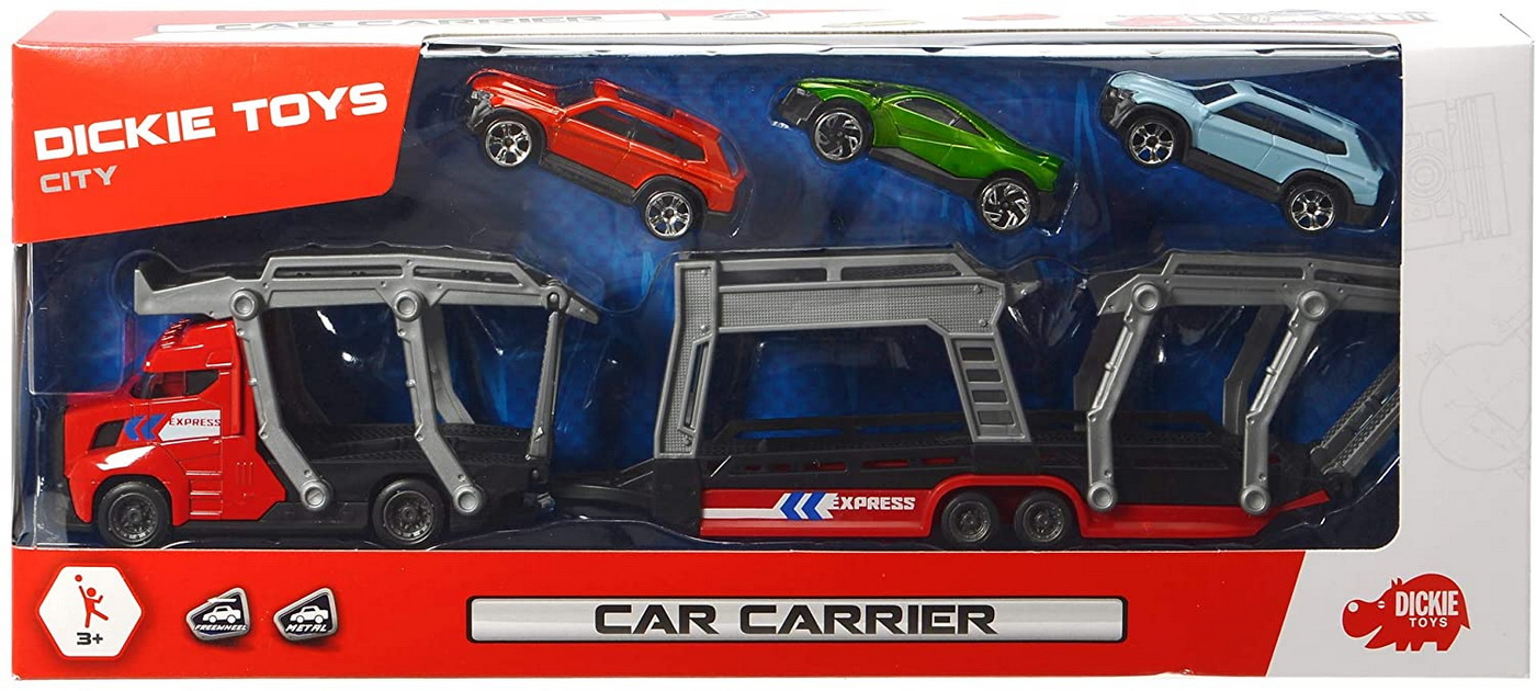 Set masinunte - Car Carrier, rosu | Dickie Toys