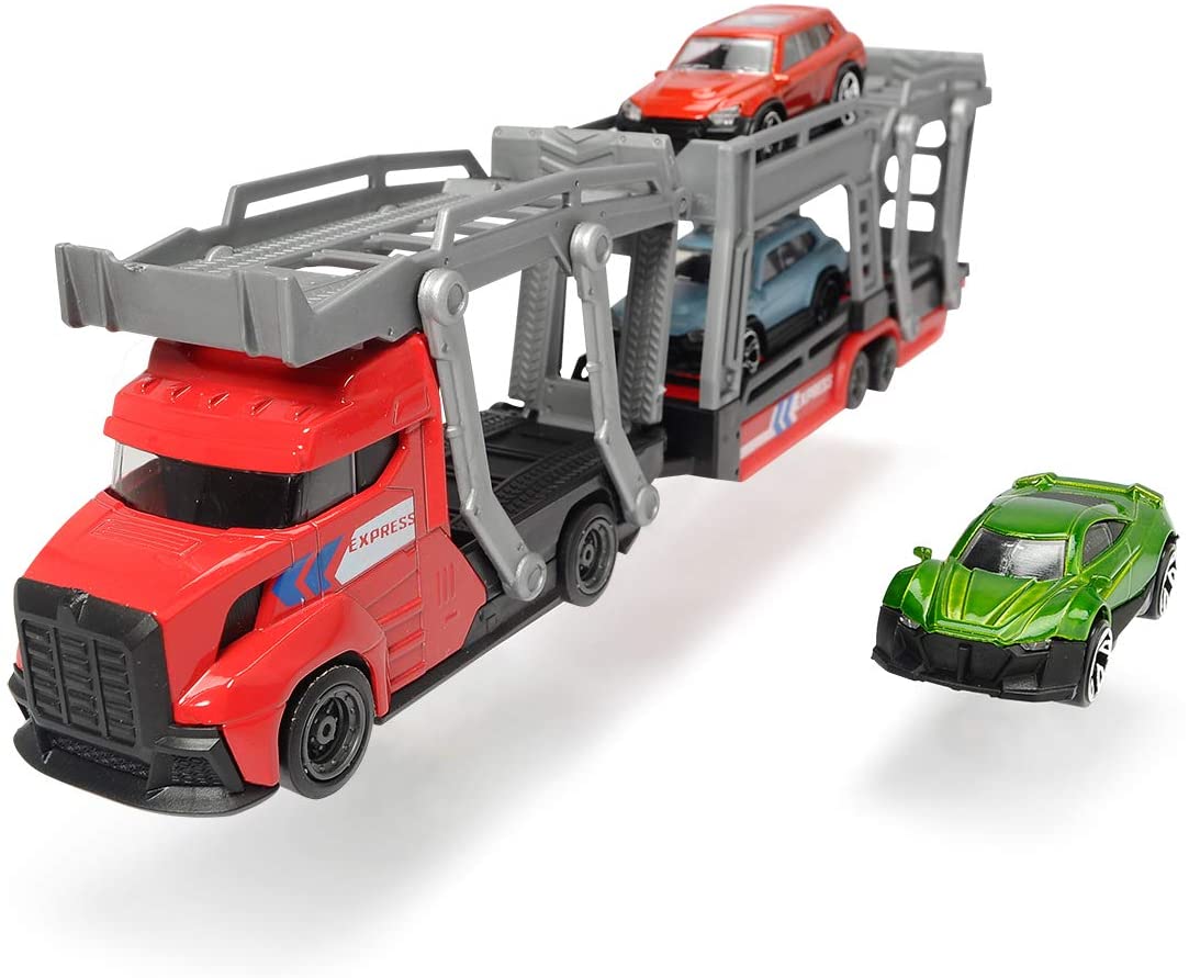 Set masinunte - Car Carrier, rosu | Dickie Toys - 1