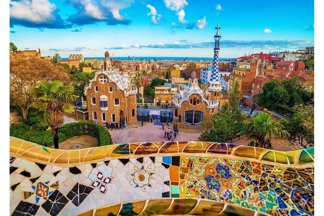 Puzzle 1000 piese - View from Park Guell - Barcelona | Enjoy - 1