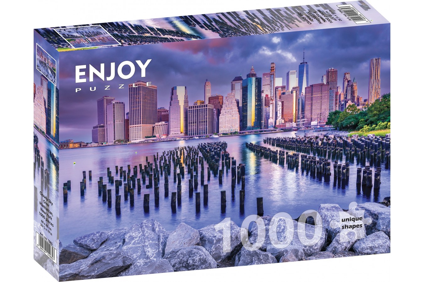 Puzzle 1000 piese - Cloudy Sky Over Manhattan - New York | Enjoy