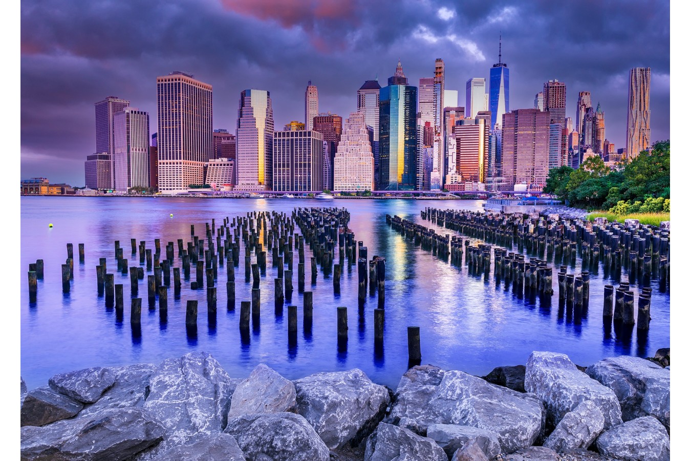Puzzle 1000 piese - Cloudy Sky Over Manhattan - New York | Enjoy - 1