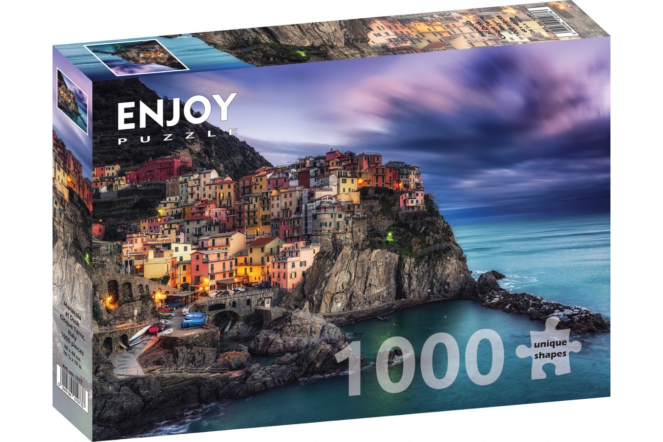 Puzzle 1000 piese - Manarola at Dusk - Cinque Terre - Italy | Enjoy