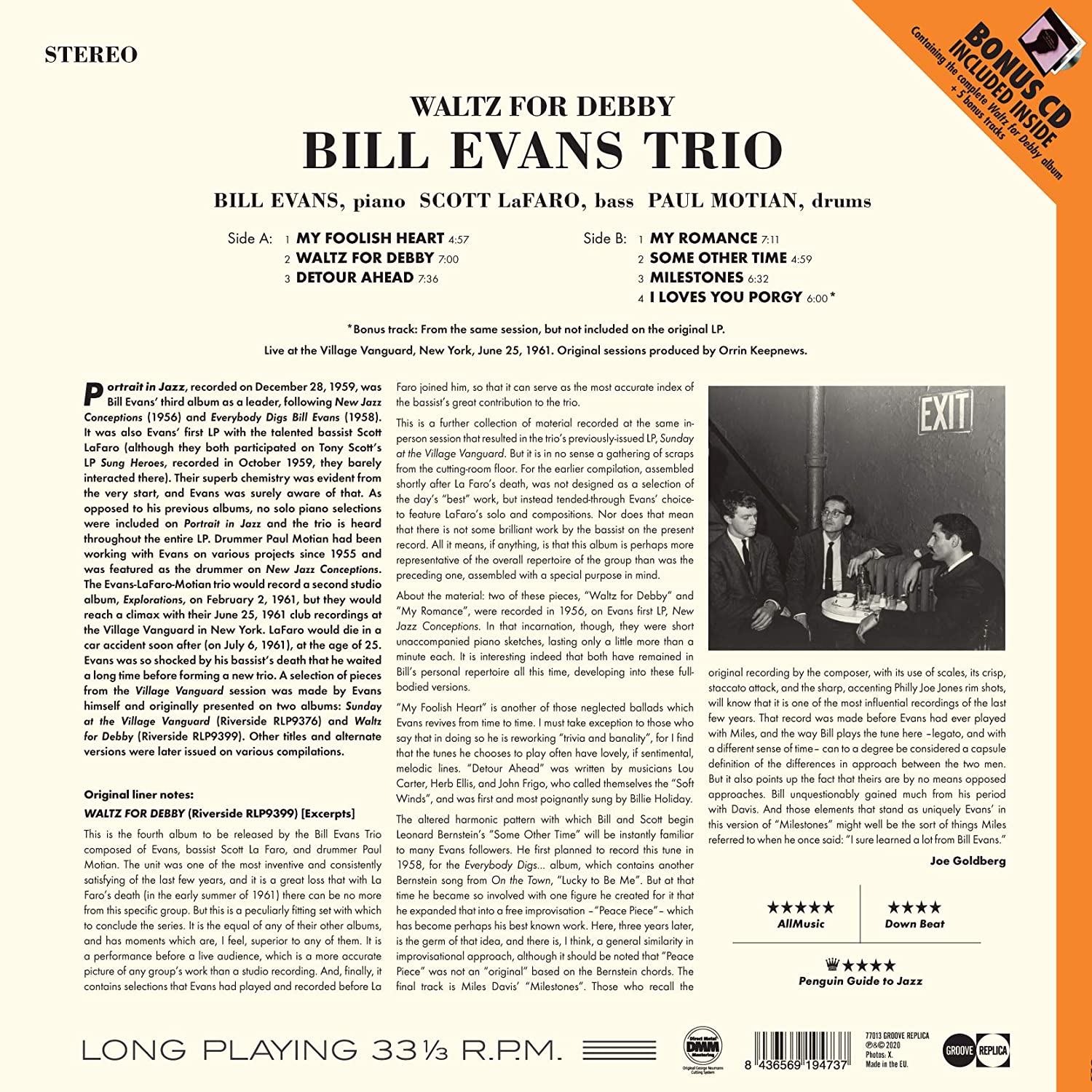 Waltz For Debby (Vinyl+CD) | Bill Evans Trio - 1 | YEO