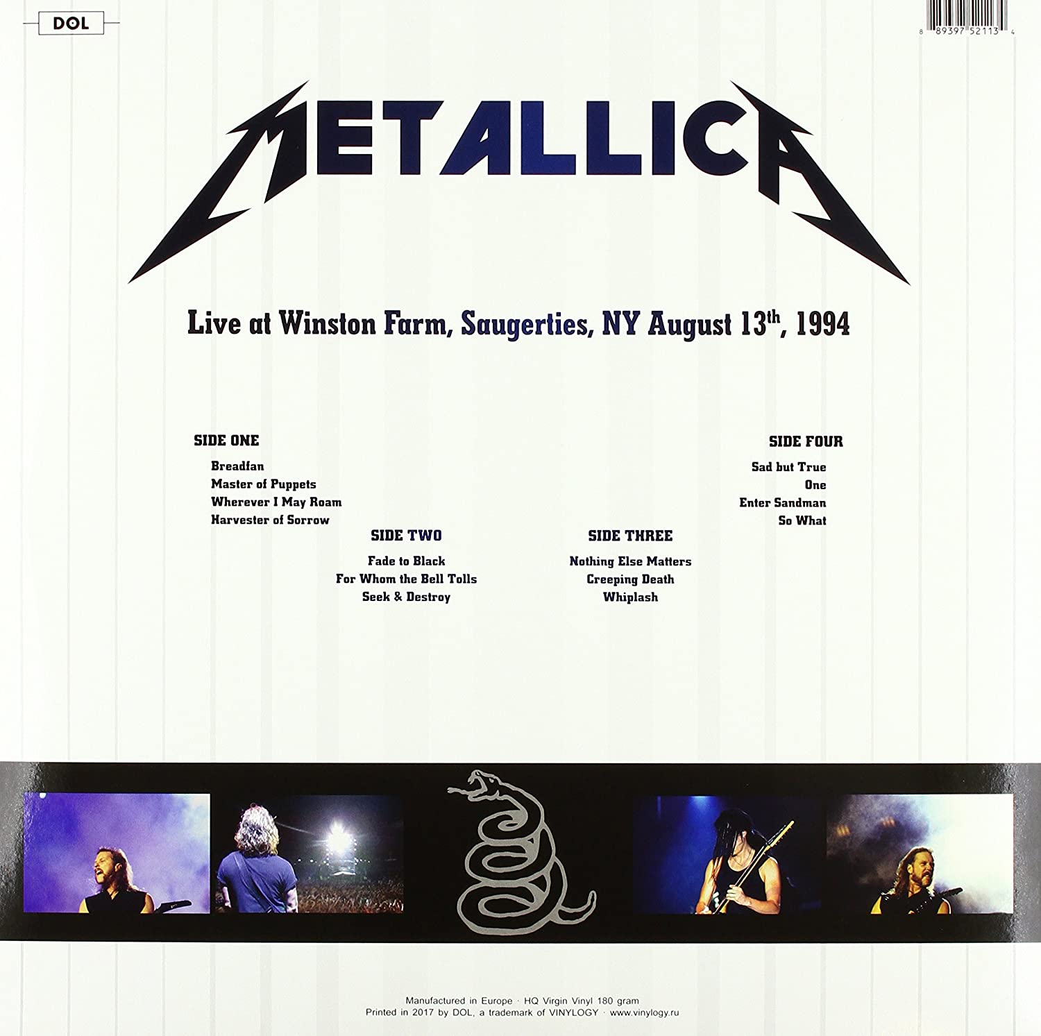 Live A Winston Farm, Saugerties, New York, August 13th, 1994 - Vinyl | Metallica - 1 | YEO