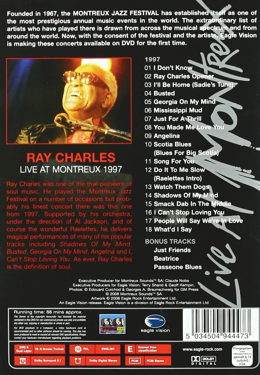 Ray Charles - Live at the Montreux Jazz Festival 1997 (DVD) | Ray Charles