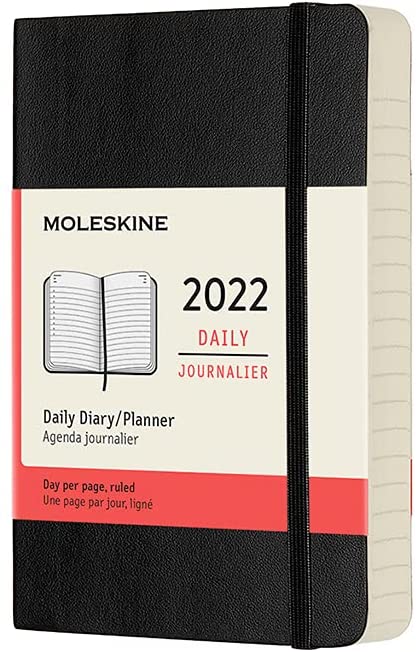 Agenda 2022 - 12-Month Daily Planner - Pocket, Soft Cover - Black | Moleskine