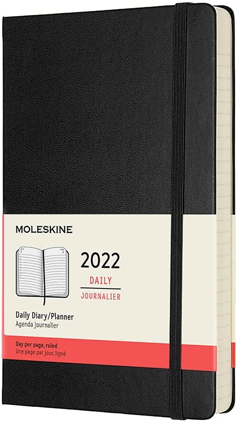 Agenda 2022 - 12-Month Daily Planner - Large, Hard Cover - Black | Moleskine