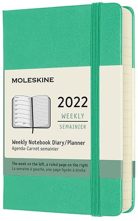 Agenda 2022 - 12-Month Weekly Planner - Pocket, Hard Cover - Ice Green | Moleskine