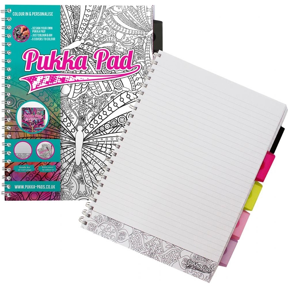 Caiet A4 dictando cu spirala si separatoare - Pukka Pad Project Book Colourin | Pukka Pad