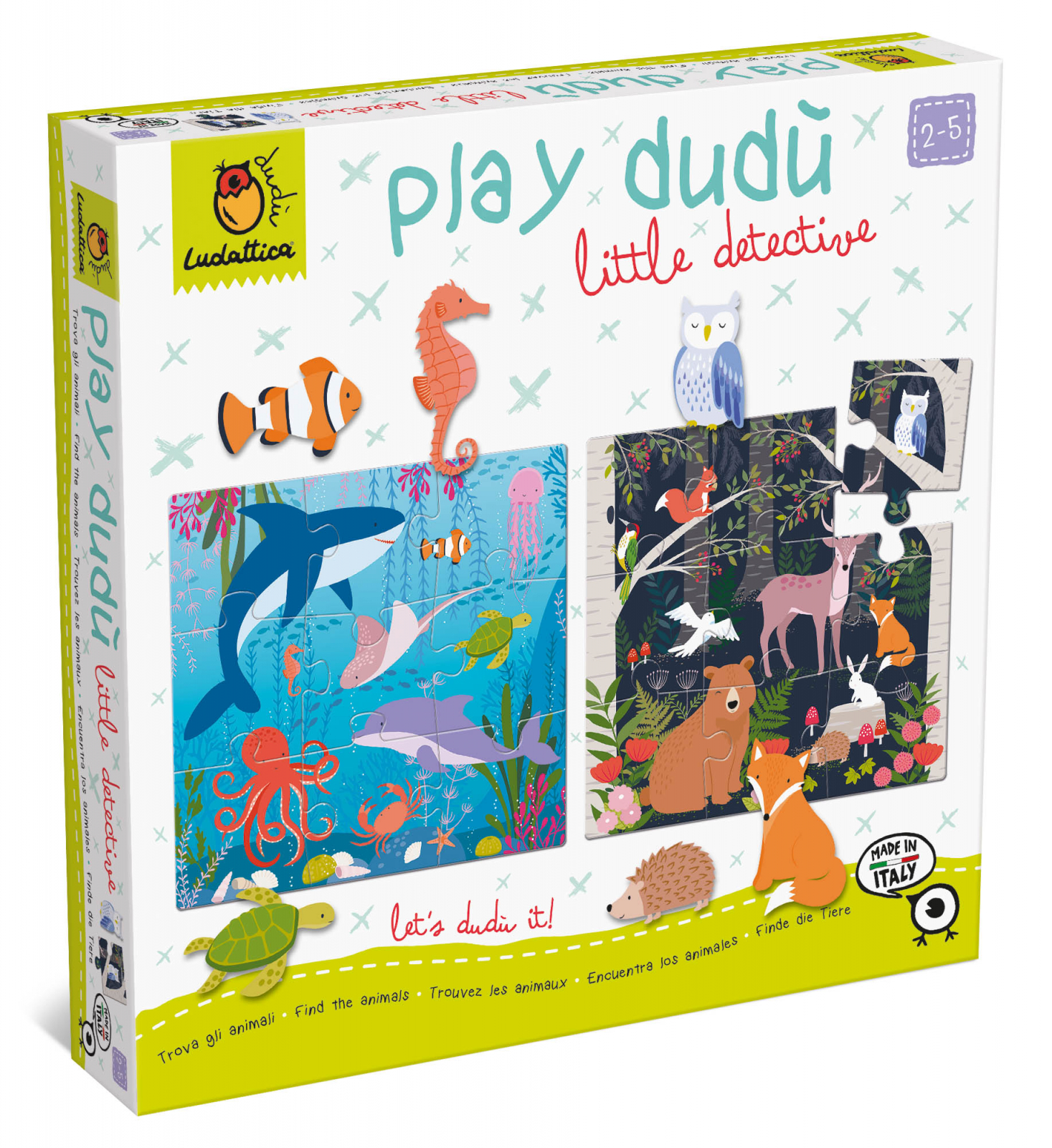 Puzzle educativ - Play Dudu: Little Detective-Find the animals | Ludattica