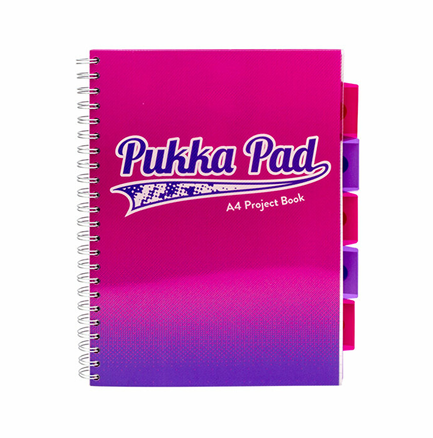 Caiet A4 matematica cu spirala si separatoare roz - Pukka Pad Project Book Fusion | Pukka Pad