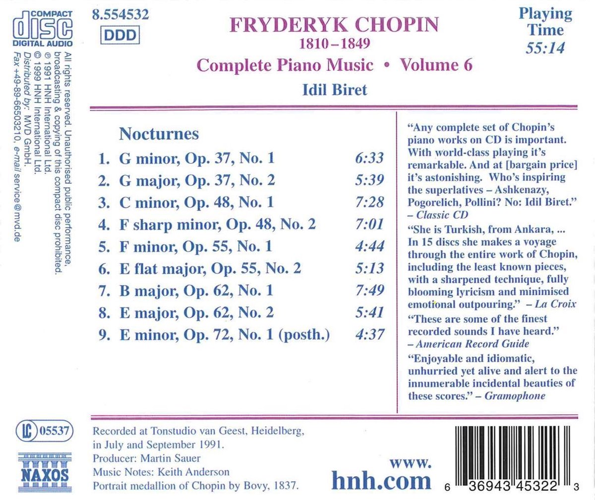 Chopin: Nocturnes 2. Complete Piano Music Vol. 6 | Frederic Chopin, Idil Biret