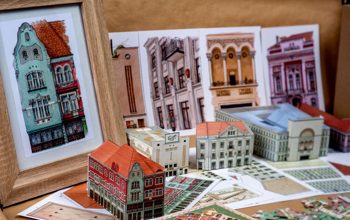 Puzzle 3D - Timisoara la cutie - Cartierul Cetate (5 cladiri) | Timisoara la cutie
