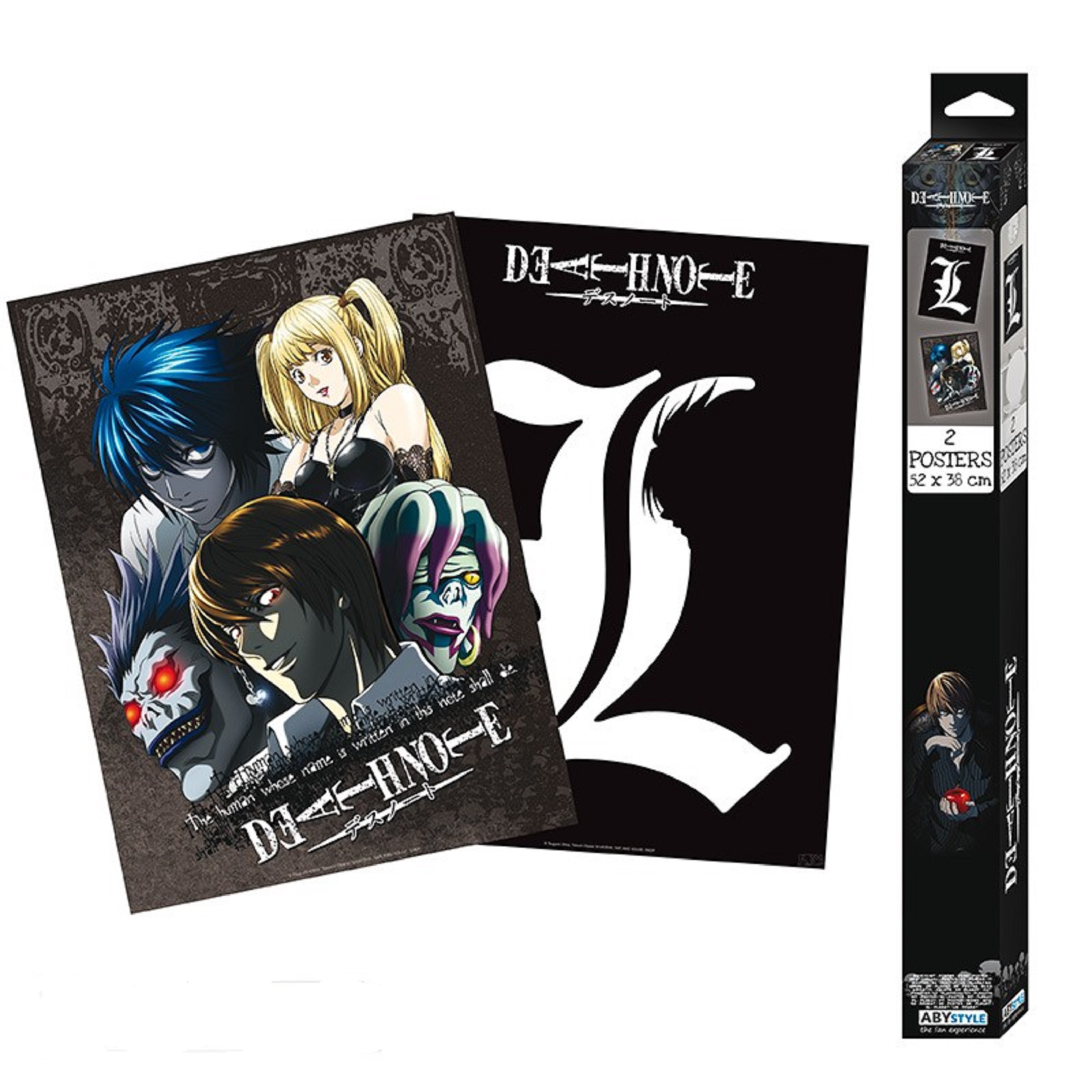 Set 2 postere - Death Note - L & Group, 52 X 38 cm | AbyStyle