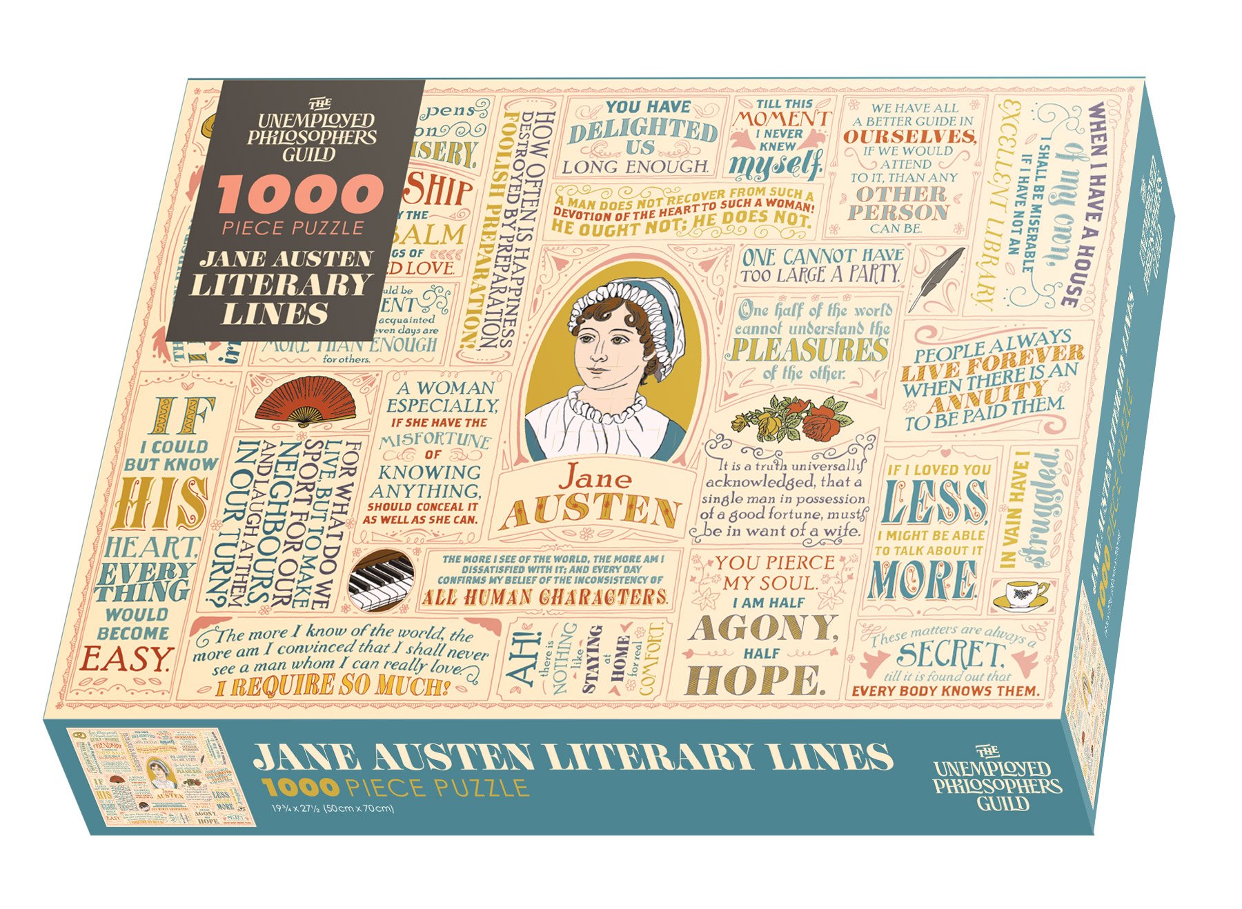 Puzzle 1000 piese - Jane Austen | The Unemployed Philosophers Guild
