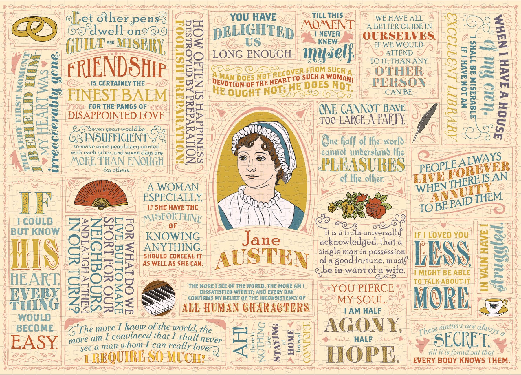 Puzzle 1000 piese - Jane Austen | The Unemployed Philosophers Guild - 1