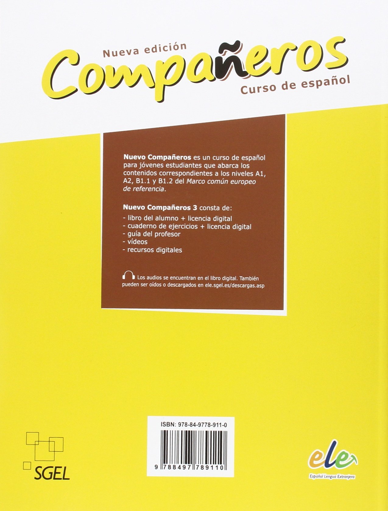 Companeros 3: Libro del alumno - Curso de espanol B1.1 | Francisca Castro, Ignacio Rodero, Carmen Sardinero - 1 | YEO