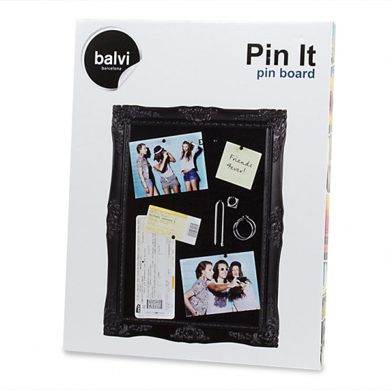 Panou afisaj cu piuneze - Pin It, Black | Balvi - 1 | YEO