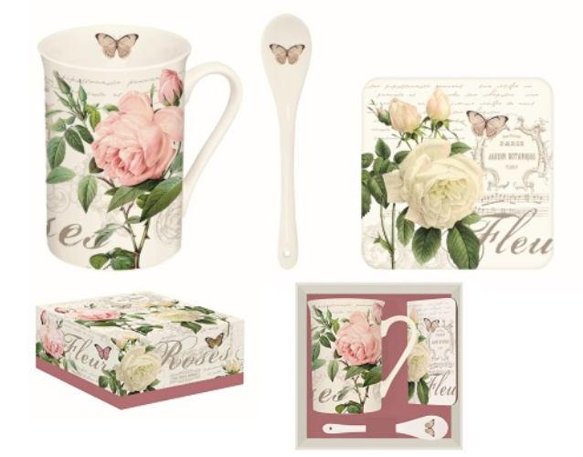 Set cana cu lingurita si coaster - Jardin Botanique