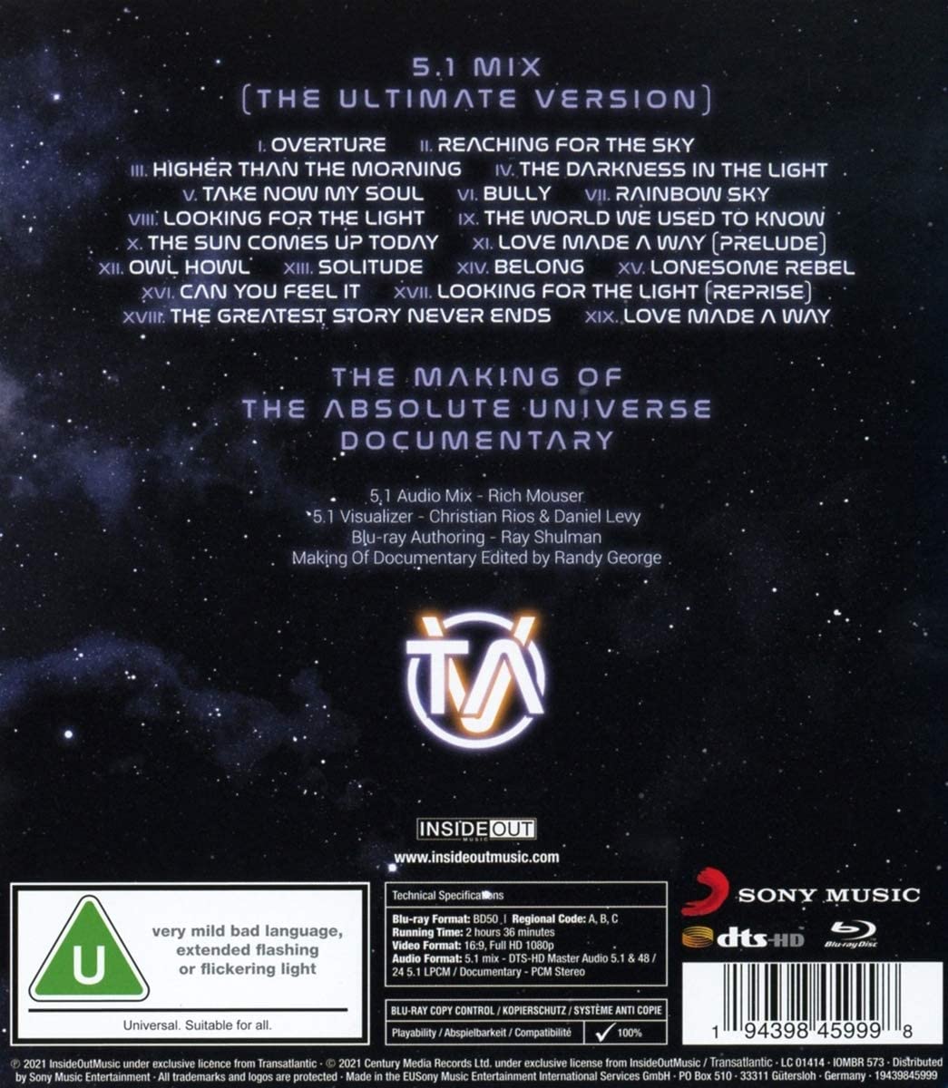 The Absolute Universe: 5.1 Mix (The Ultimate Version) - Blu-Ray Disk | Transatlantic - 1 | YEO