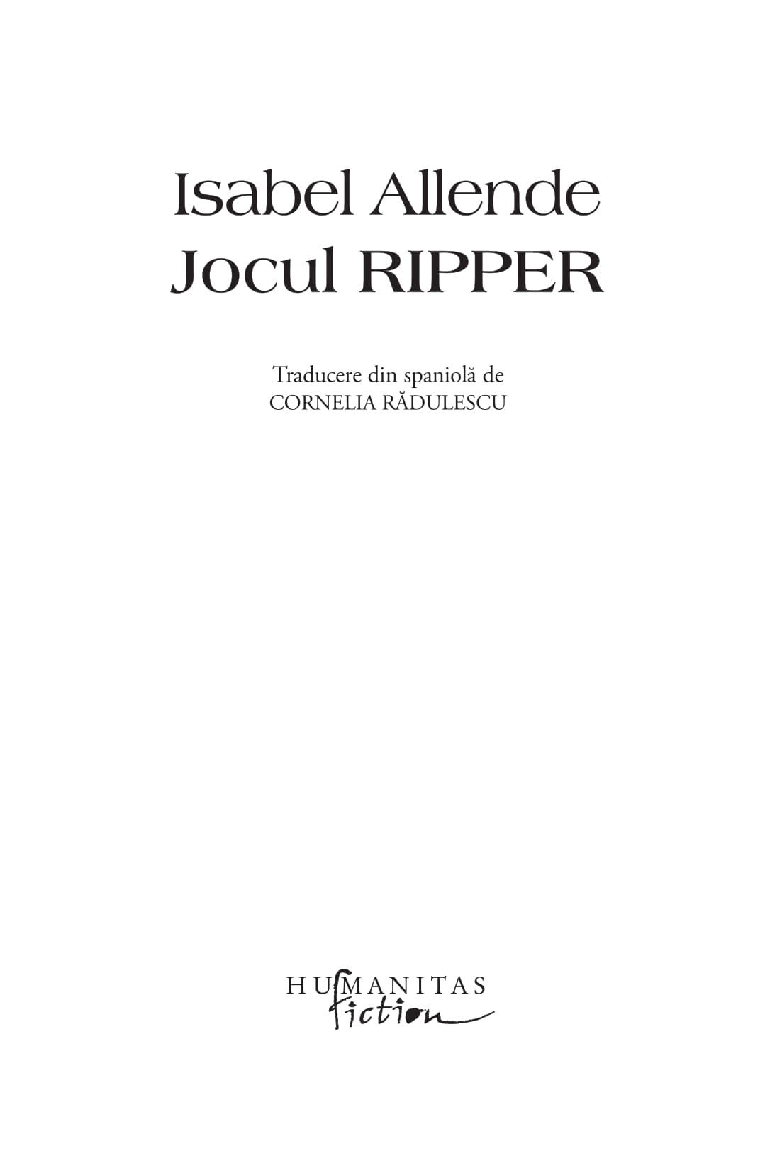 Jocul Ripper | Isabel Allende - 3 | YEO