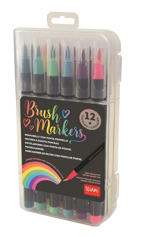 Set 12 Carioci Tip Pensula - Brush Markers | Legami