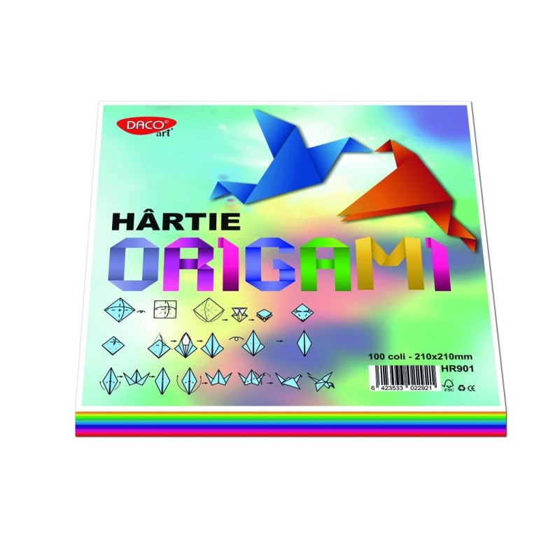 Set 100 coli hartie origami - Multicolor | Daco