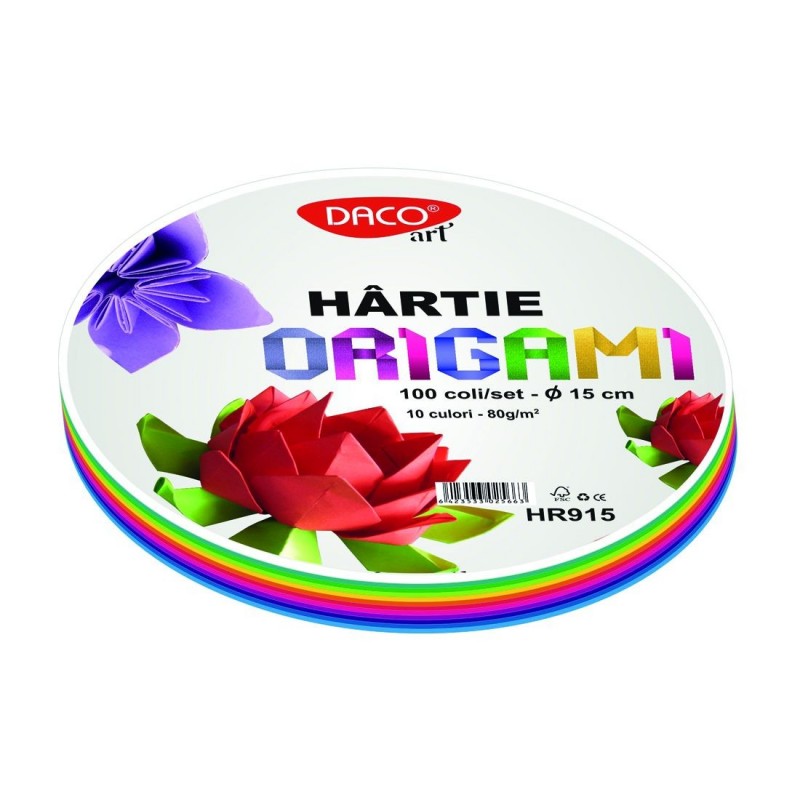 Set 100 bucati hartie origami - Multicolor | Daco