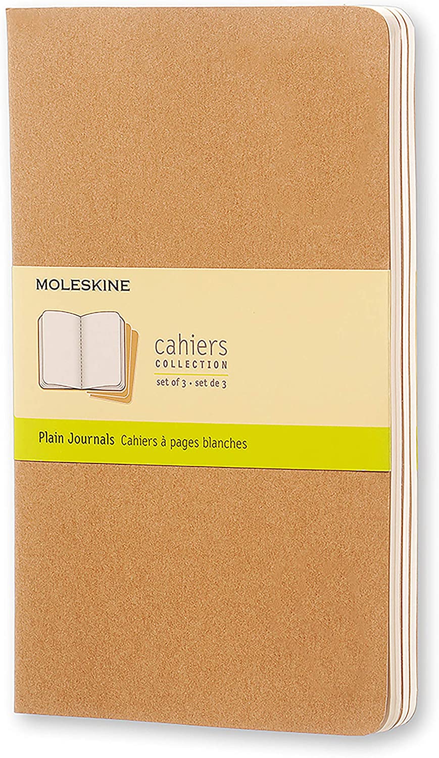 Set 3 caiete - Moleskine Cahier - Large, Plain - Kraft Brown | Moleskine - 6 | YEO