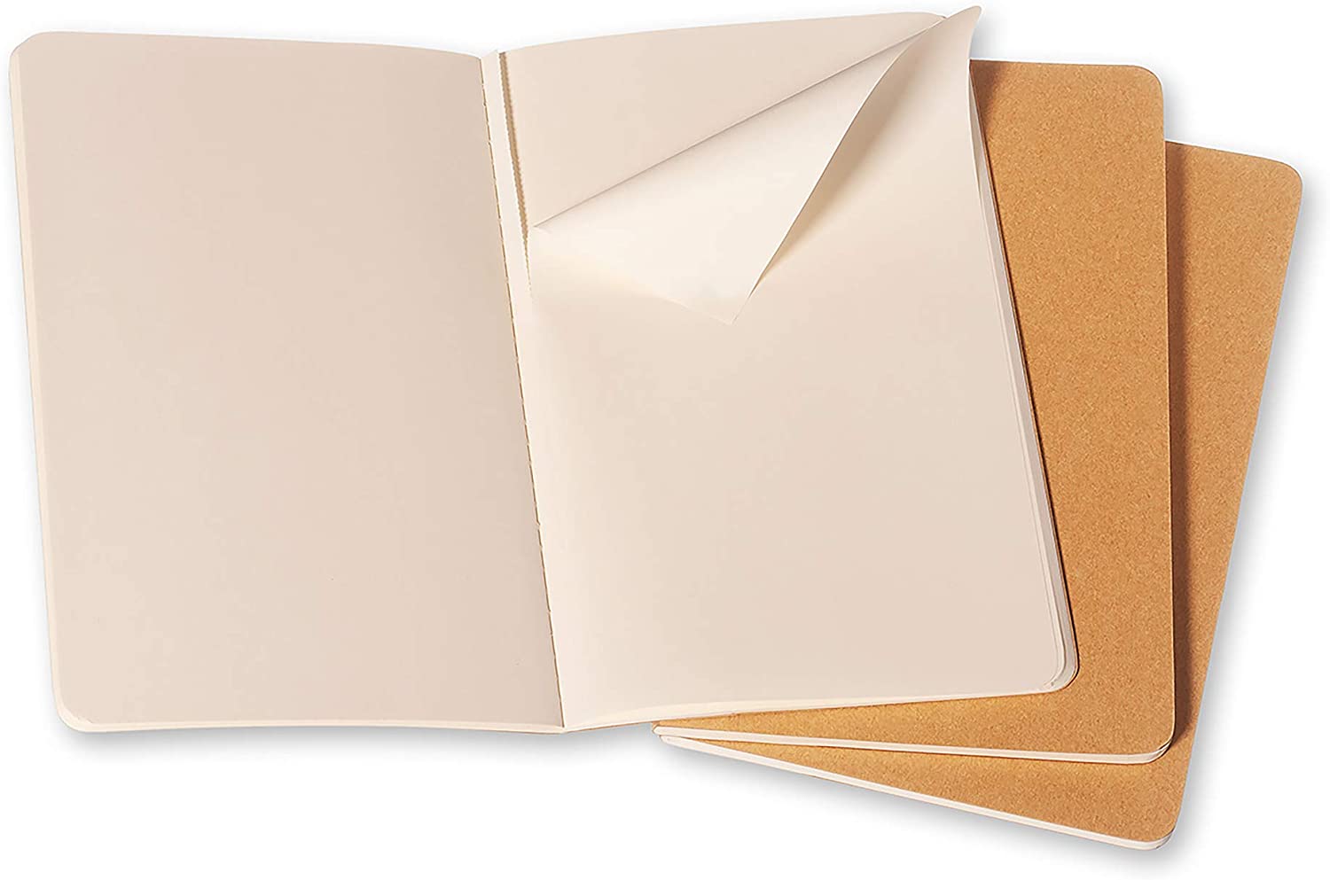 Set 3 caiete - Moleskine Cahier - Large, Plain - Kraft Brown | Moleskine - 2 | YEO