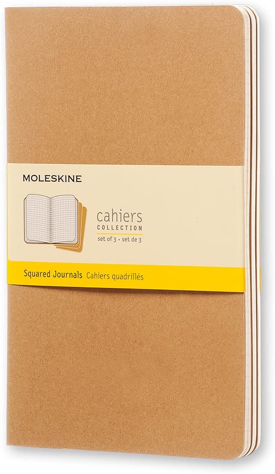 Set 3 caiete - Moleskine Cahier - Large, Squared - Kraft Brown | Moleskine - 6 | YEO