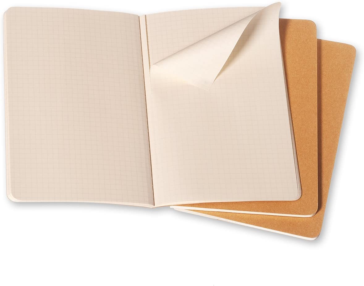 Set 3 caiete - Moleskine Cahier - Large, Squared - Kraft Brown | Moleskine - 1 | YEO