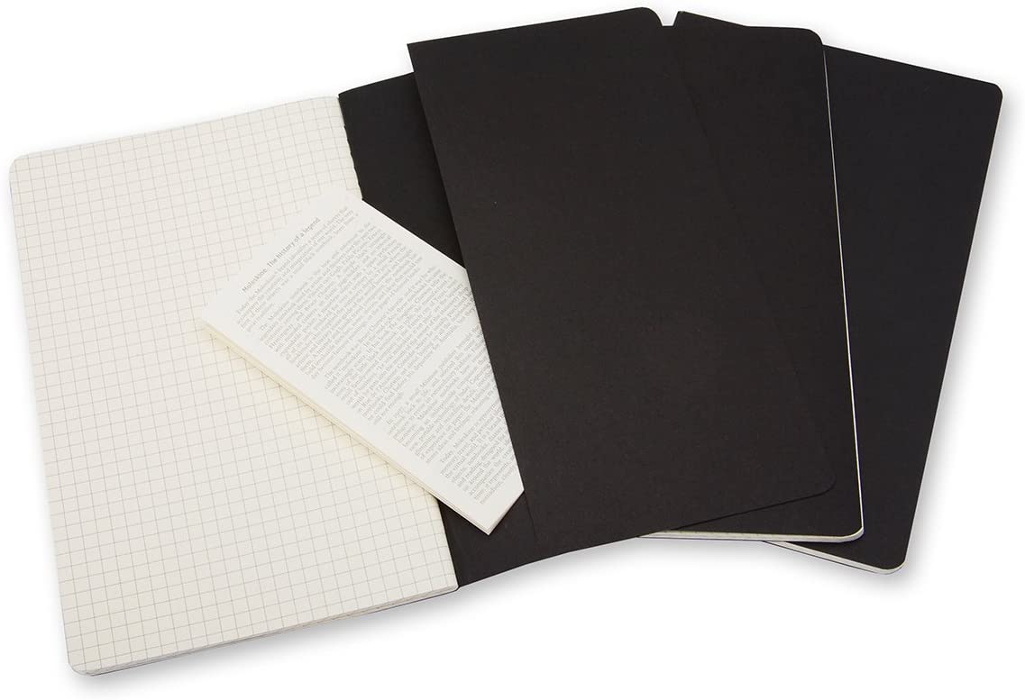 Set 3 carnete Moleskine Squared Cahier Journals - Black - Large | Moleskine - 5 | YEO