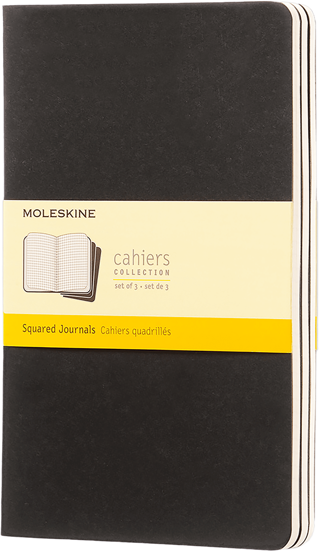 Set 3 caiete - Moleskine Cahier - Large, Squared - Black | Moleskine - 6 | YEO