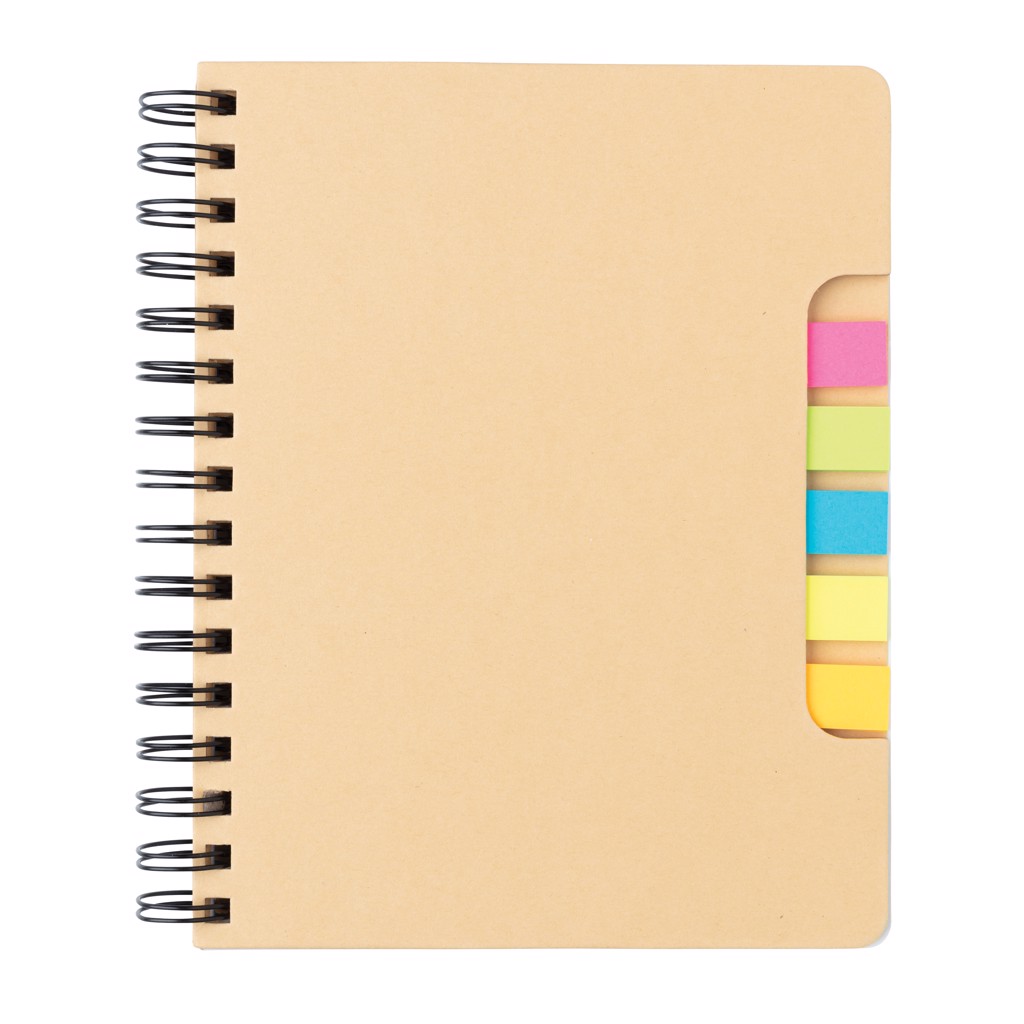 Notebook A5 cu spirala si sticky notes - Kraft, Brown | XD Collection
