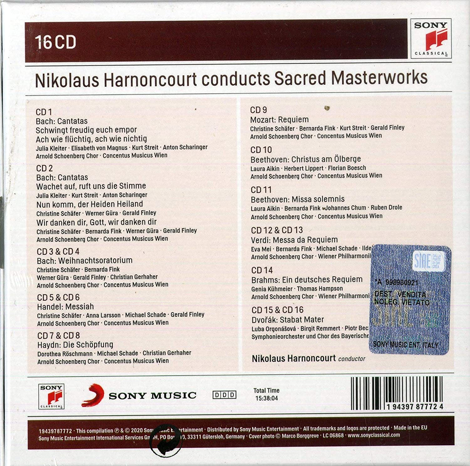 Nikolaus Harnoncourt Conducts Sacred Masterworks | Nikolaus Harnoncourt, Various Composers