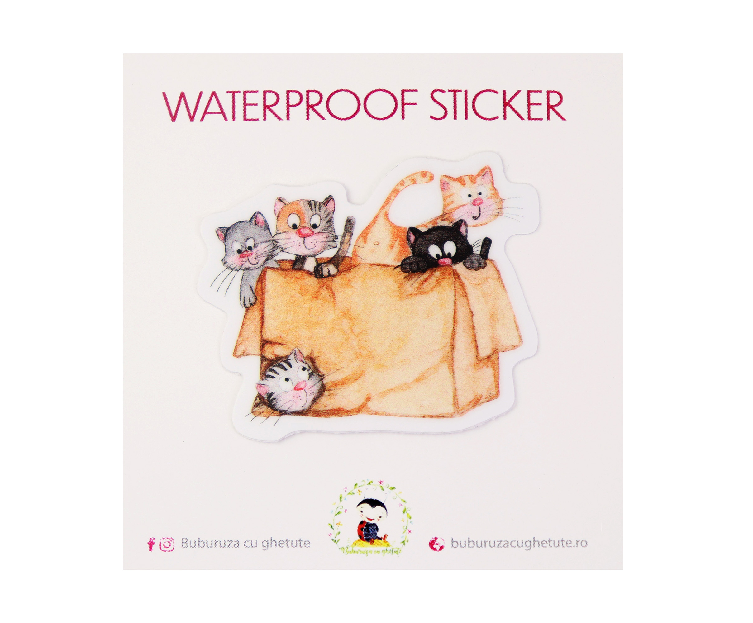 Sticker - Cats in a Box | Buburuza cu ghetute