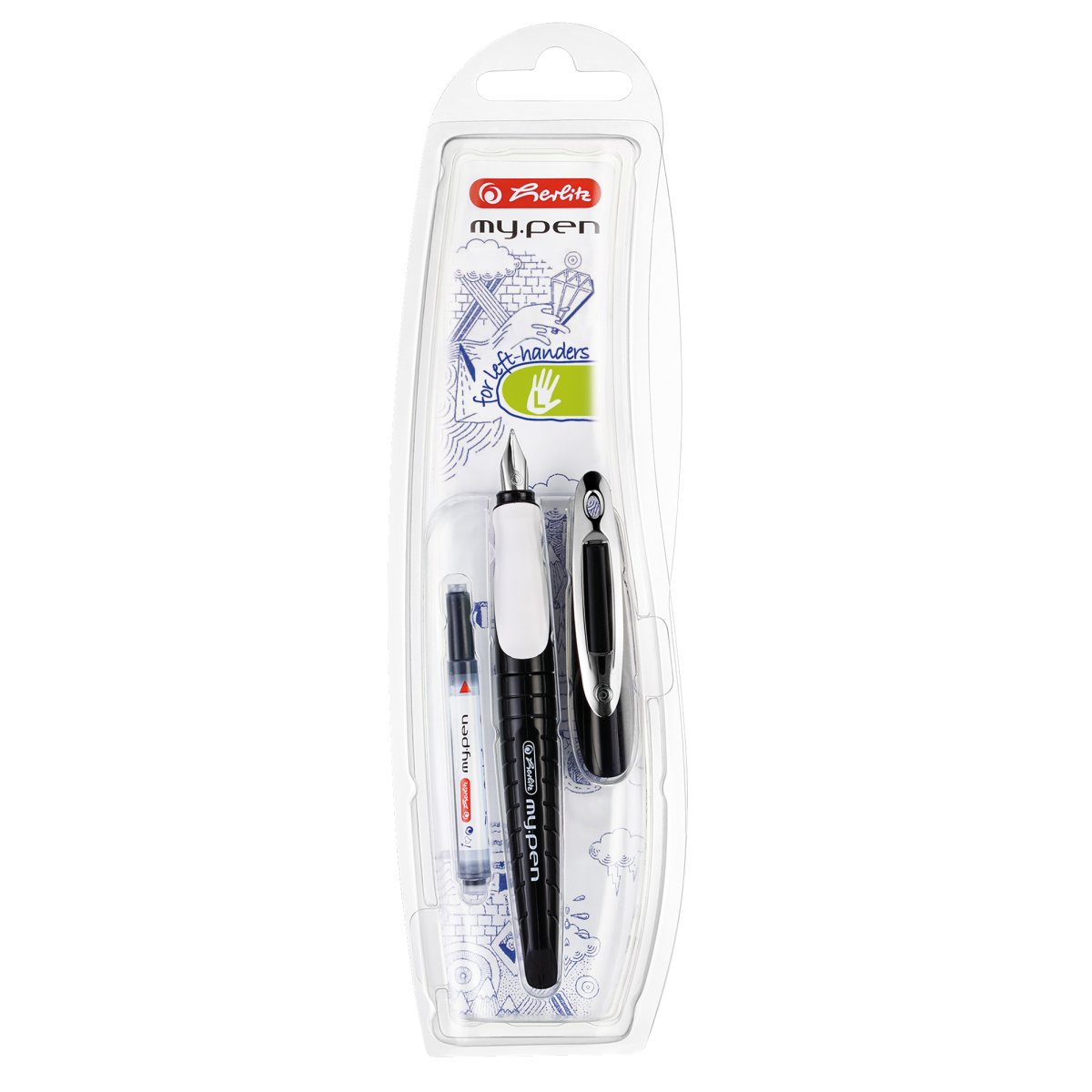 Stilou - My.Pen, penita L, alb/negru | Herlitz - 1 | YEO