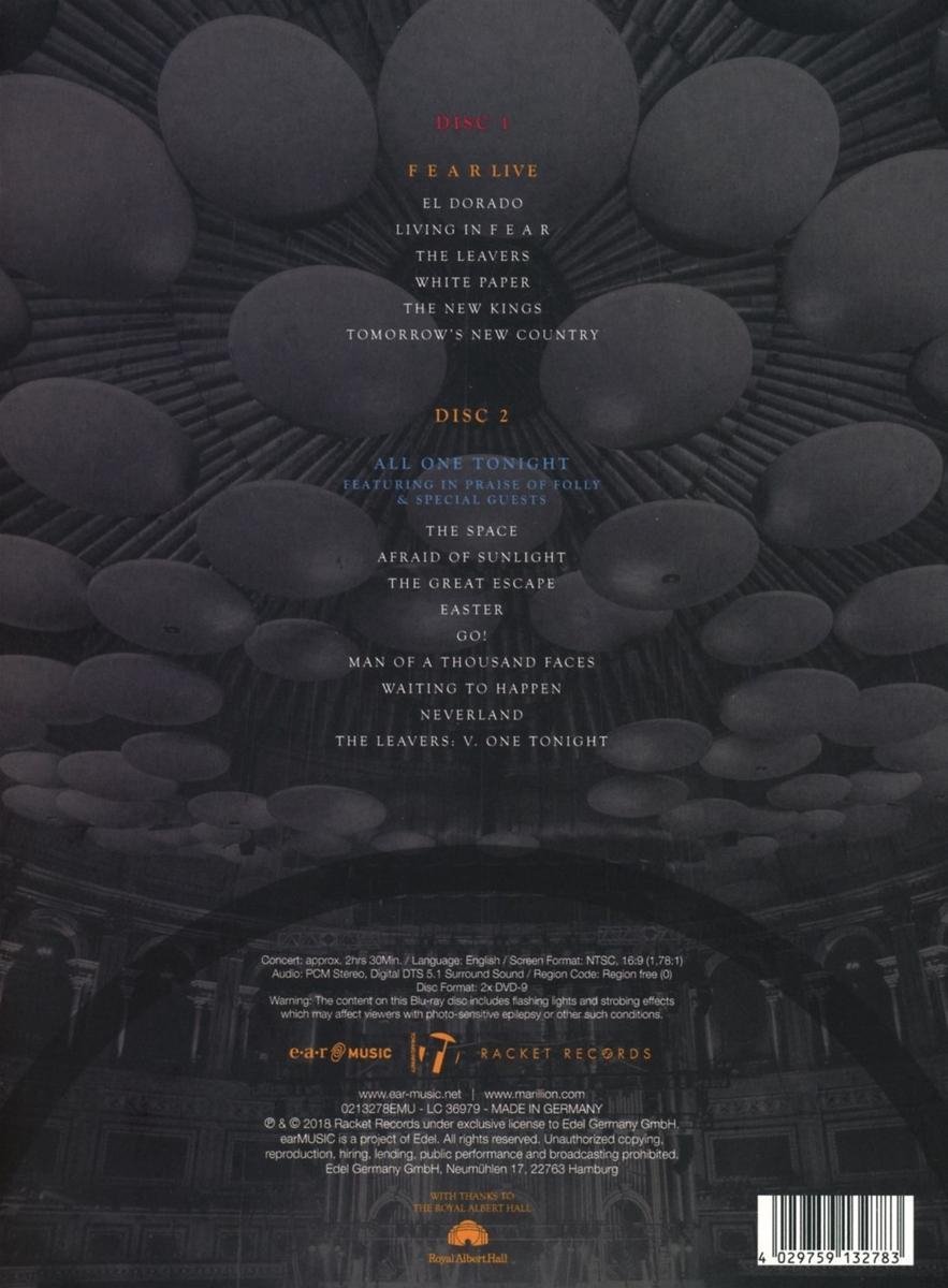 All One Tonight. Live At The Royal Albert Hall - DVD | Marillion