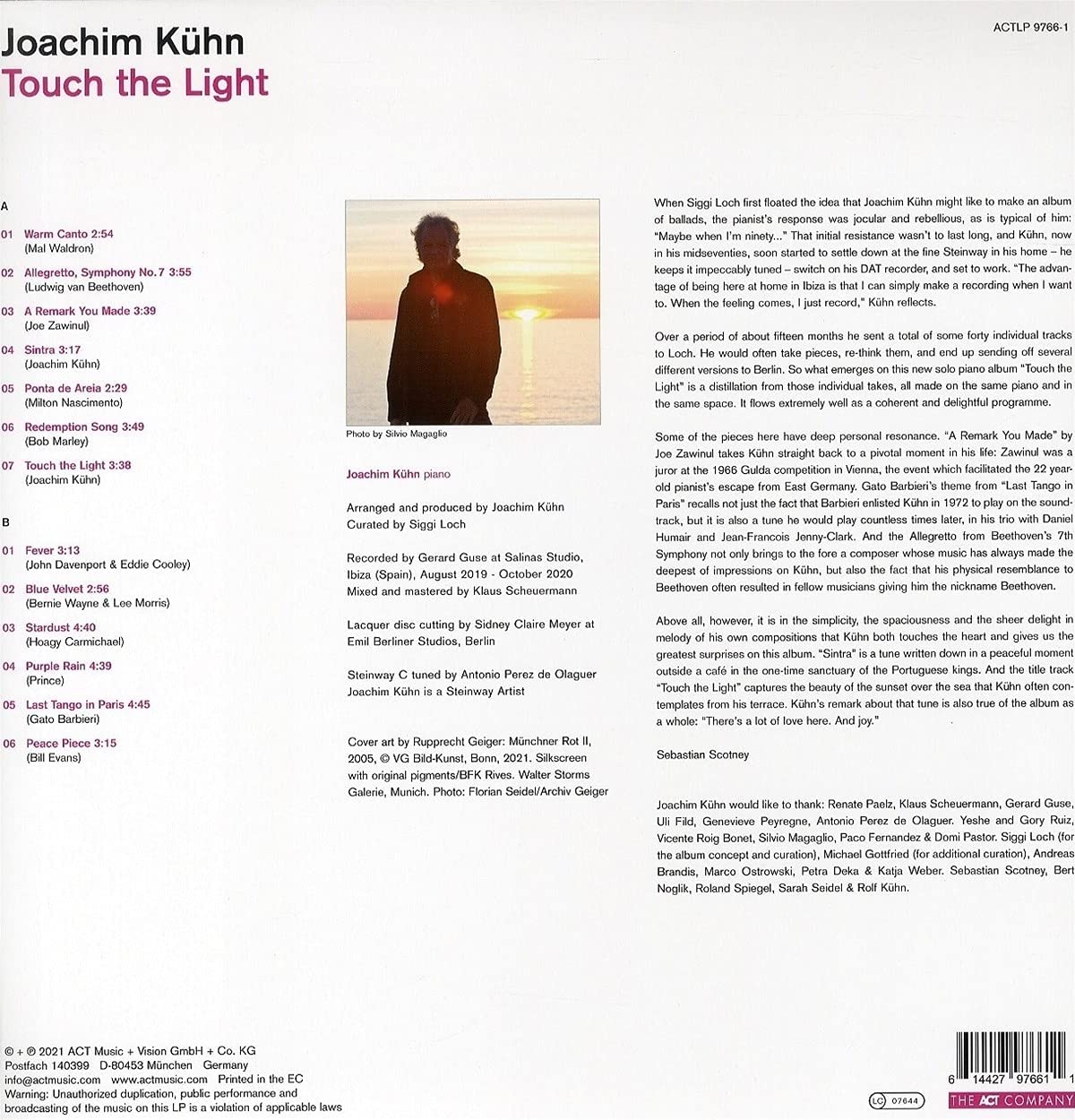 Touch The Light - Vinyl | Joachim Kuhn