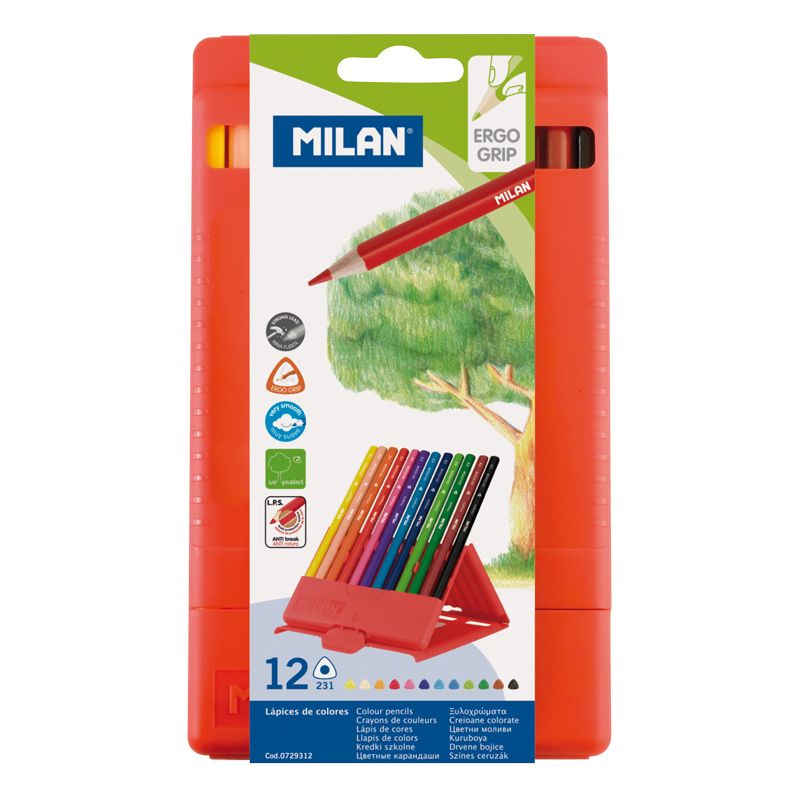 Set creioane colorate - Milan Triangular, 12 culori | Milan