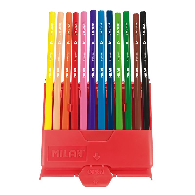 Set creioane colorate - Milan Triangular, 12 culori | Milan - 1 | YEO