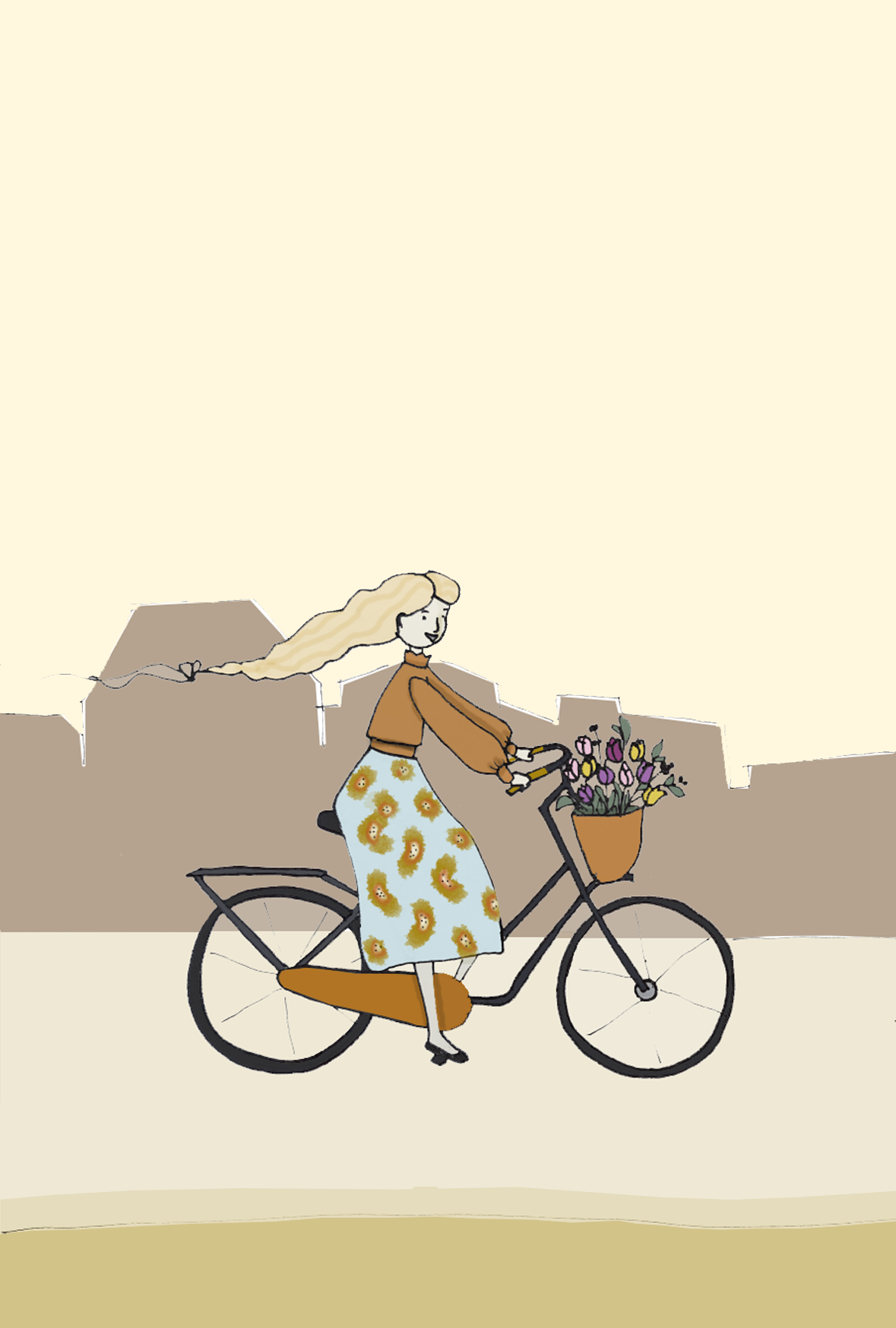 Felicitare - Fata pe bicicleta | Zsazsa Notebook