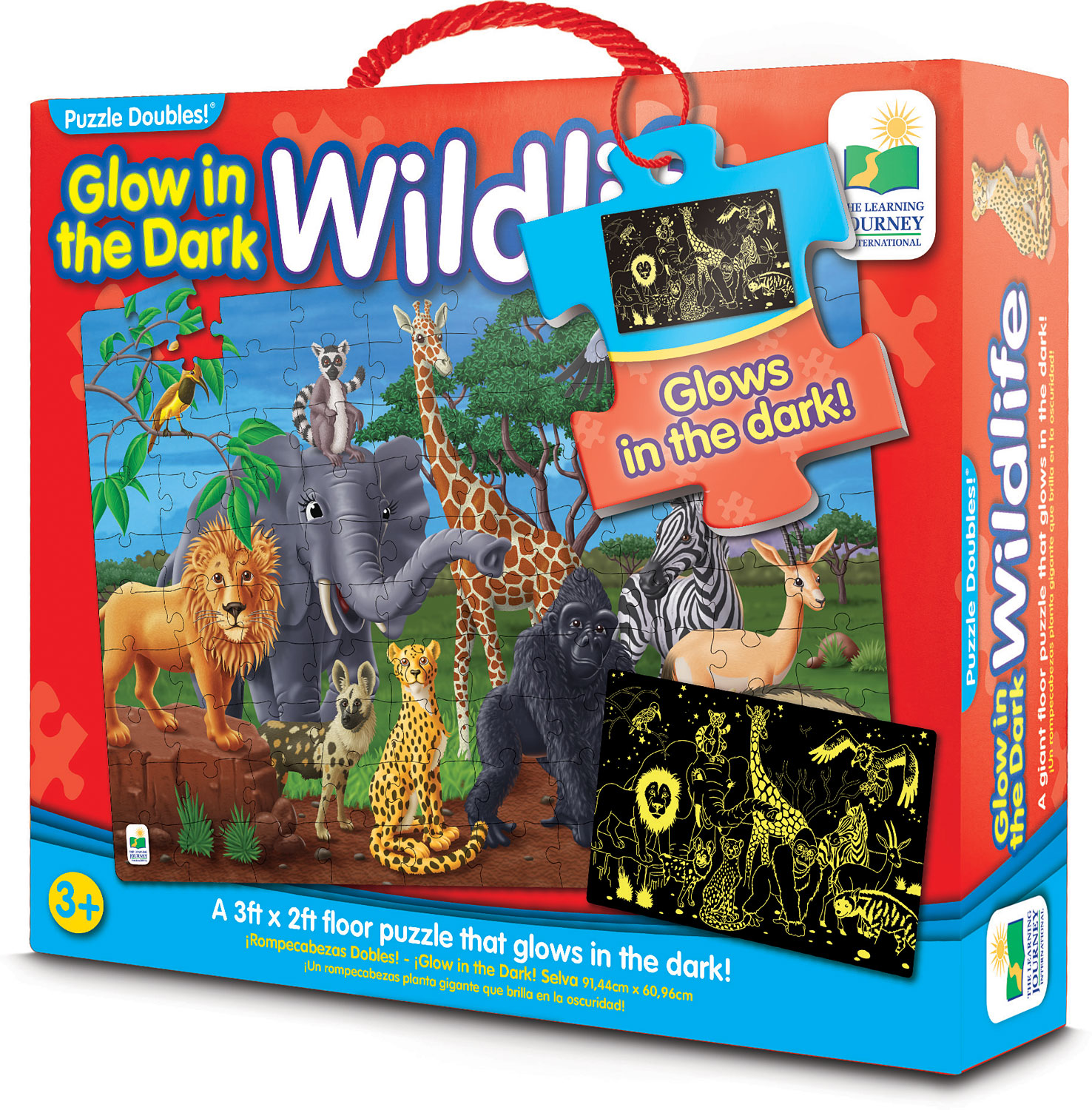 Puzzle - Glow in the dark - Animale salbatice | The Learning Journey