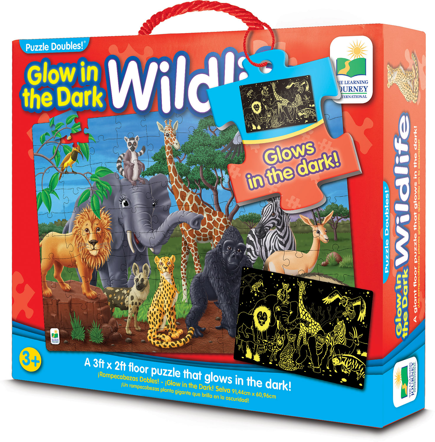 Puzzle - Glow in the dark - Animale salbatice | The Learning Journey - 2 | YEO