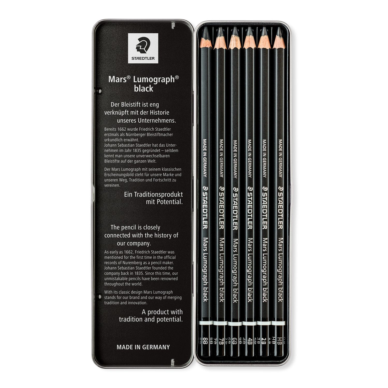 Set 6 creioane - Mars - Lumograph - Black | Staedtler