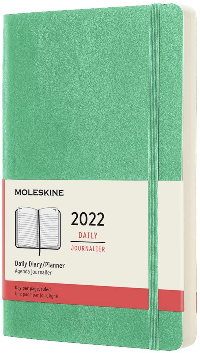 Agenda 2022 - 12-Month Daily Planner - Large, Soft Cover - Ice Green | Moleskine