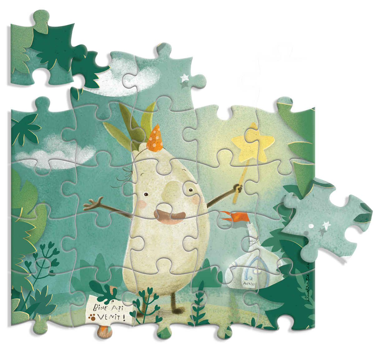 Puzzle - Micul catel de usturoi si bagheta magica | Didactica Publishing House - 1