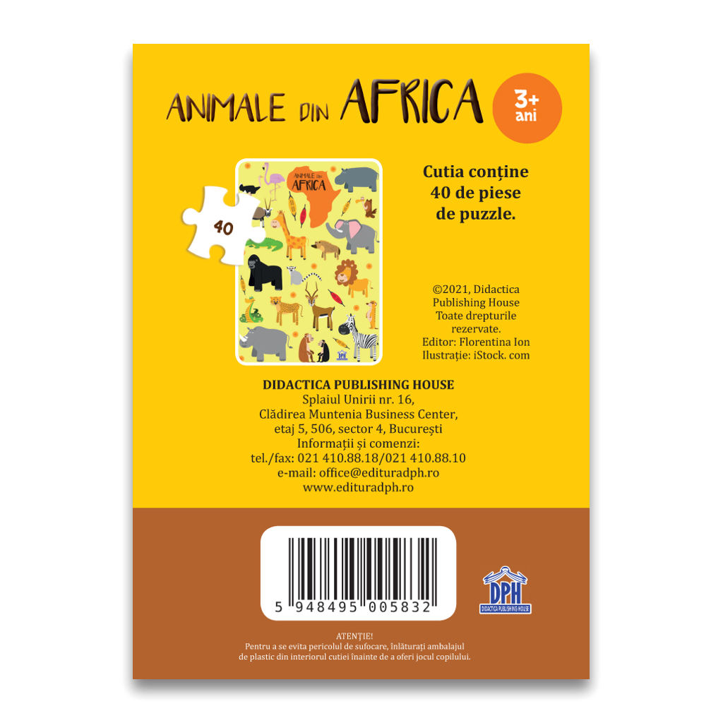 Puzzle: Animale din Africa | Didactica Publishing House - 2